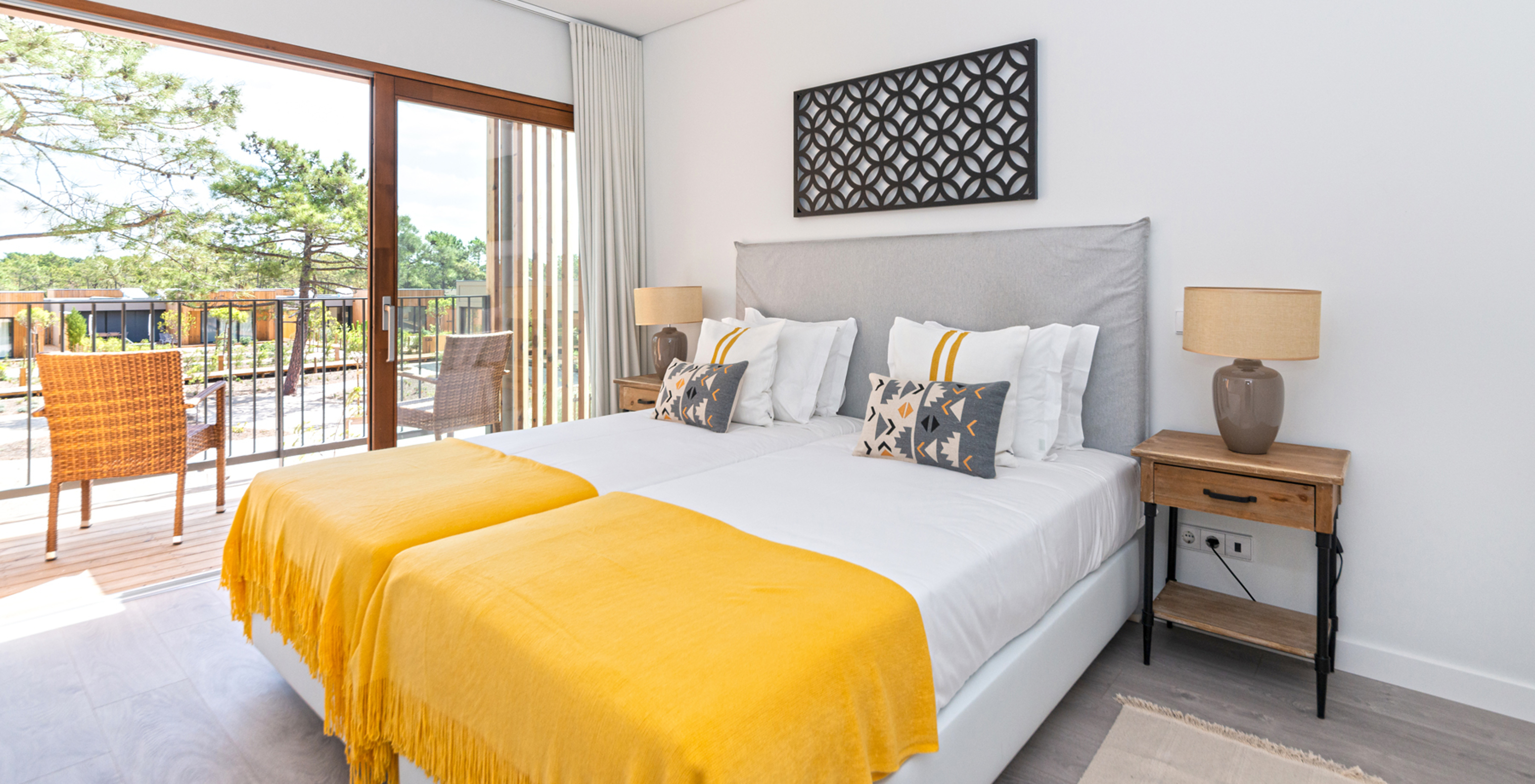 The Eco Village Apartment 1st Floor of Pestana Tróia Eco Resort has two beds combined and a balcony with nature view