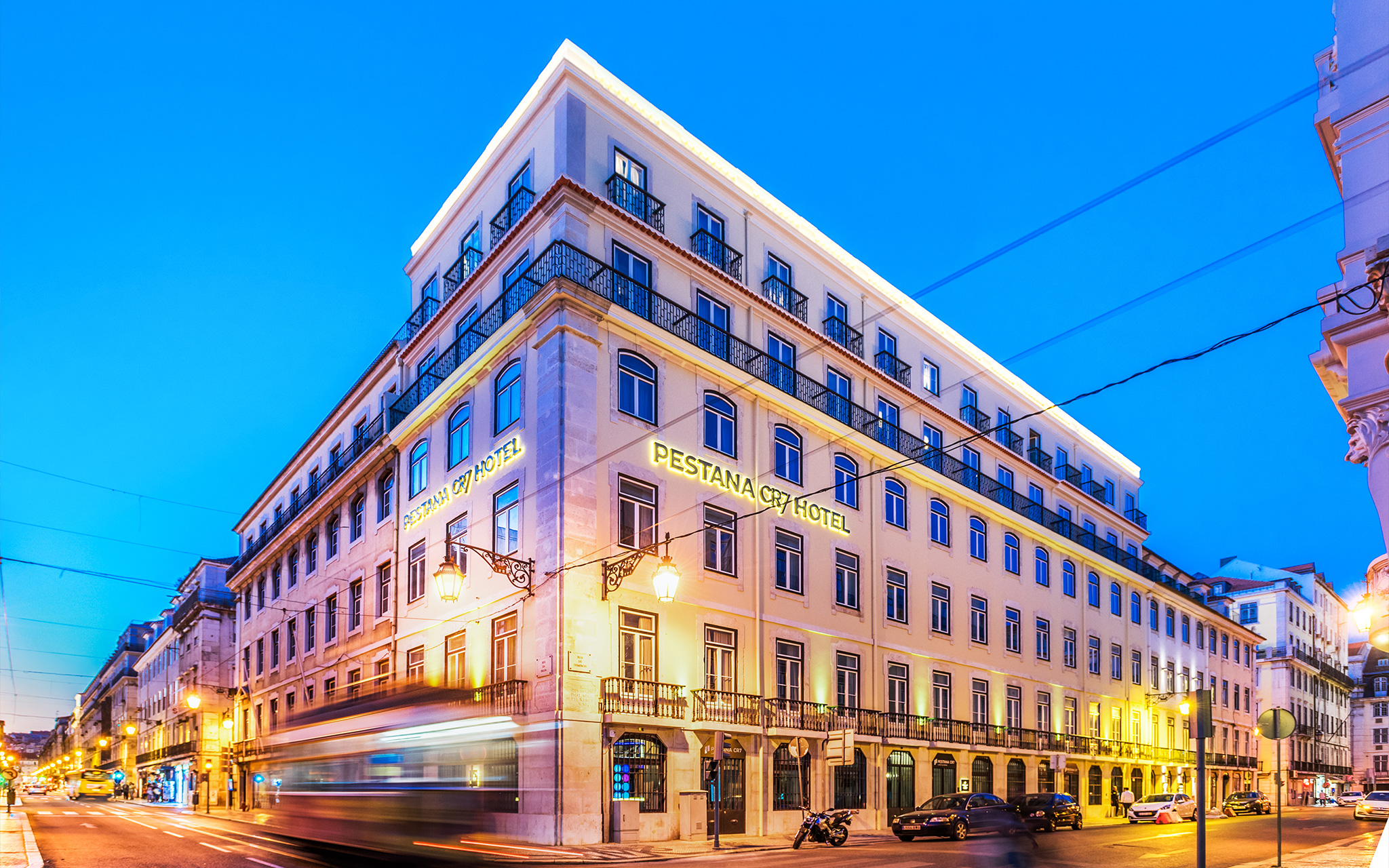 Exterior view of Pestana CR7 Lisboa, a modern hotel in downtown Lisbon
