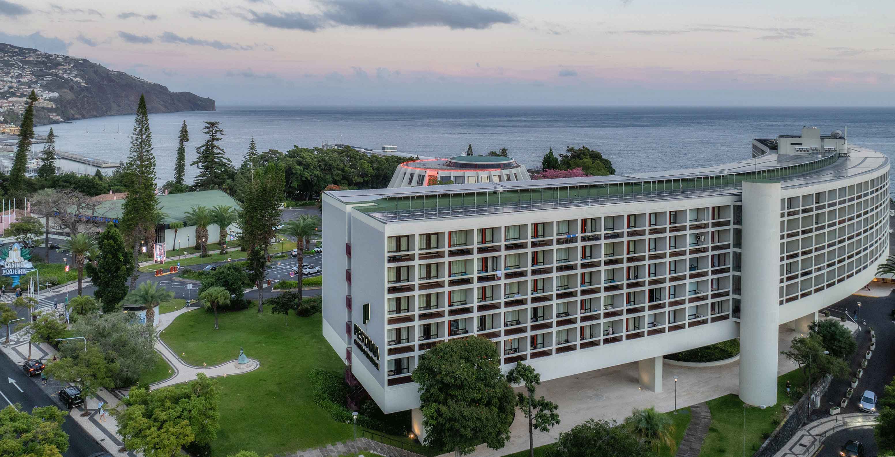 Pestana Casino Park building, located in the center of Funchal, with sea and Madeira island views