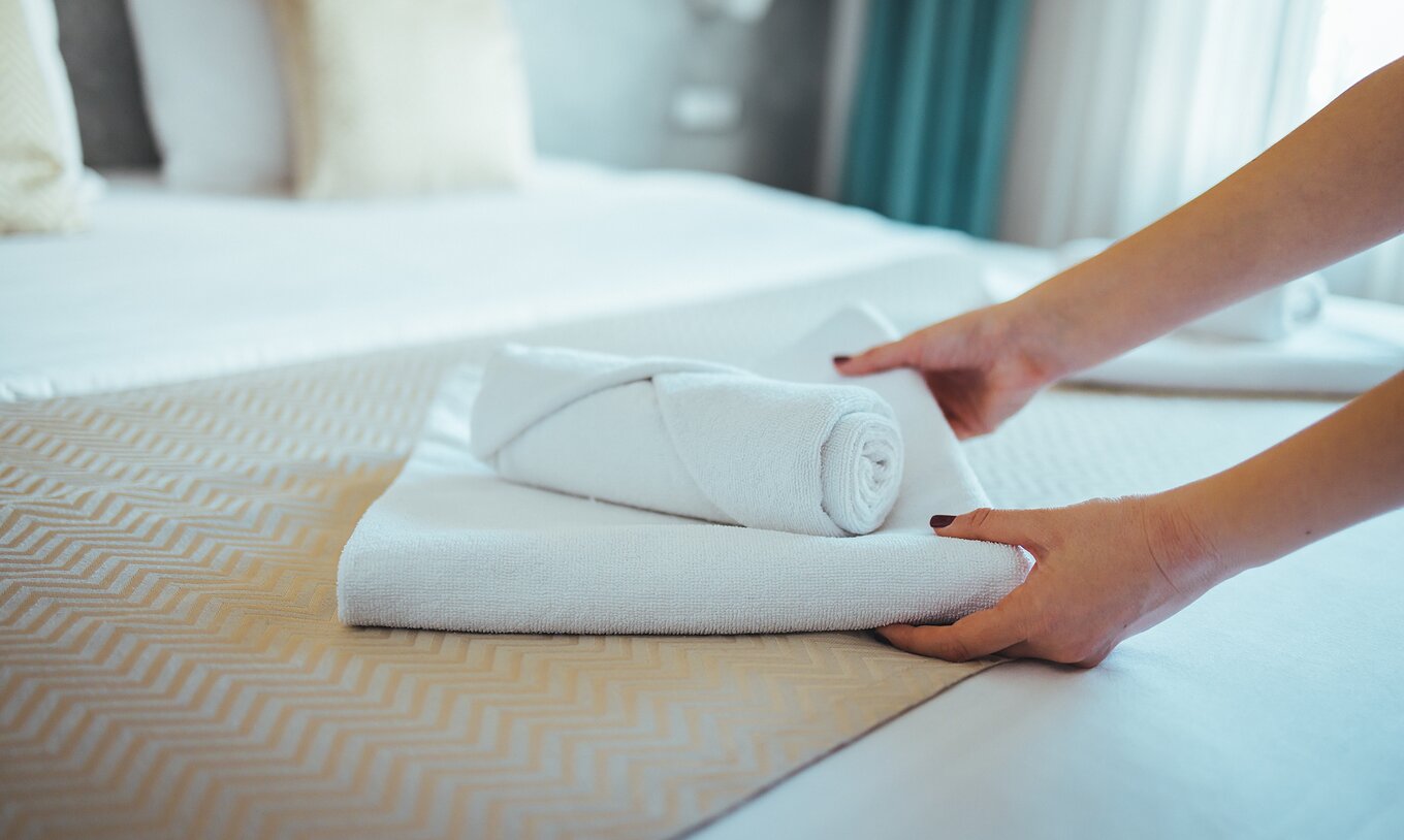 The T2 Apartment at Pestana Madeira Beach Club has a double bed with face and body towels