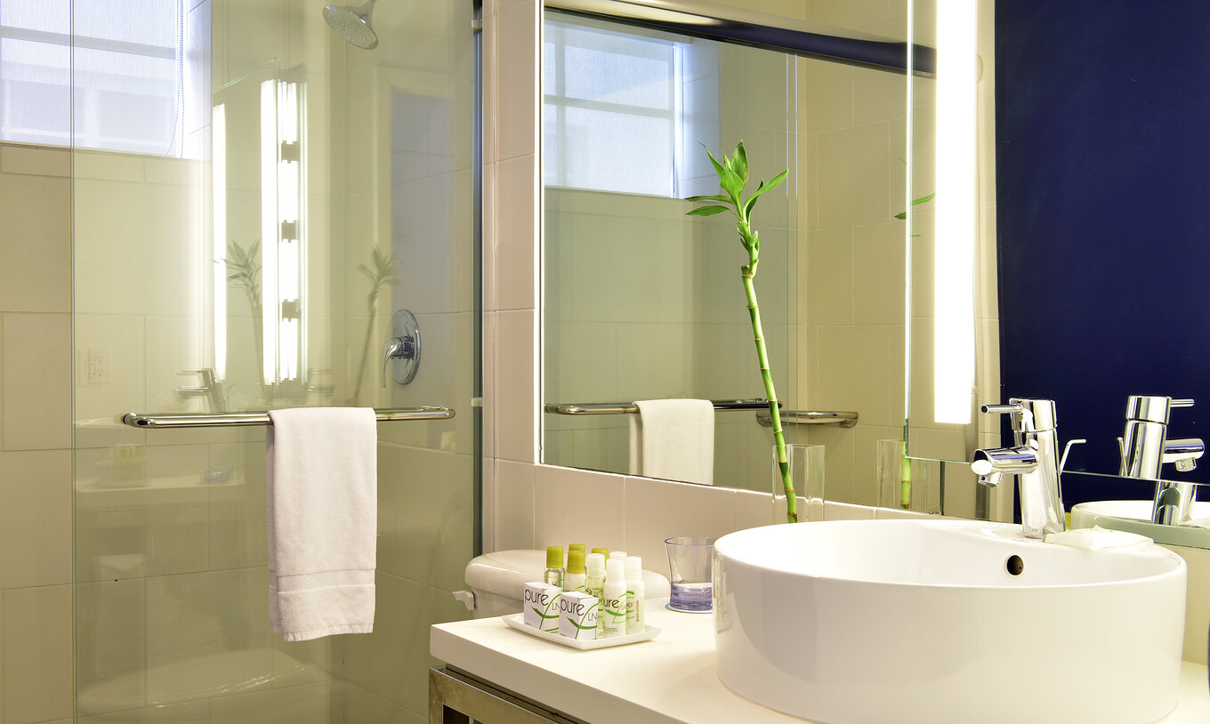 El Superior Doble con Camas Queen – Para personas con movilidad reducida tiene baño moderno en Pestana Miami.