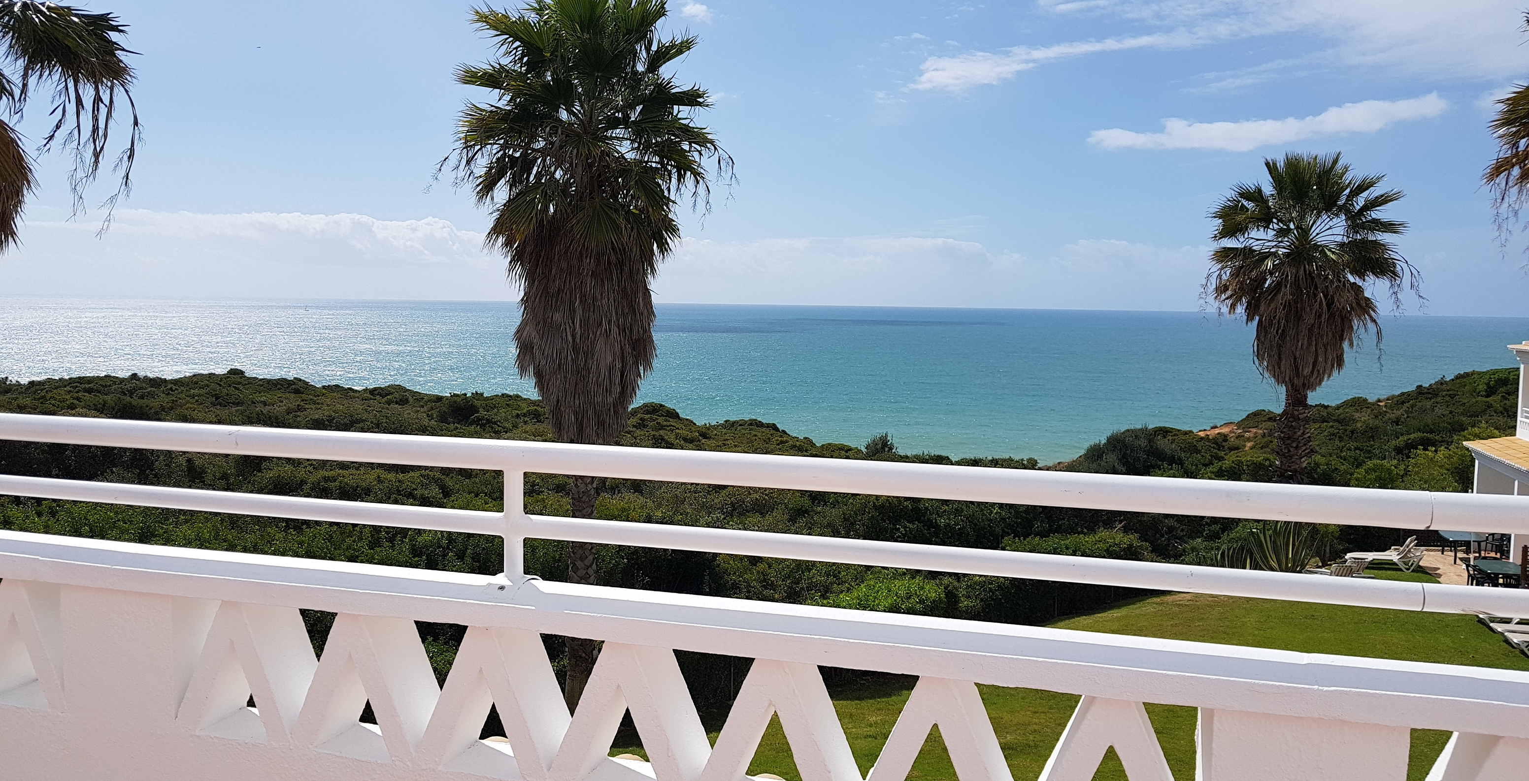 L'Appartement T2 Premium du Pestana Palm Gardens a un balcon avec vue sur le jardin vert, palmiers et mer