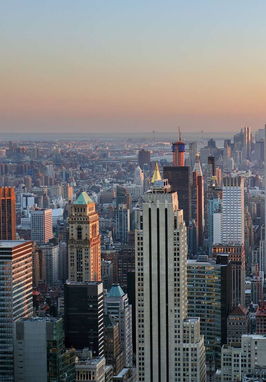 Panoramisch uitzicht op het Empire State Building en de stad New York