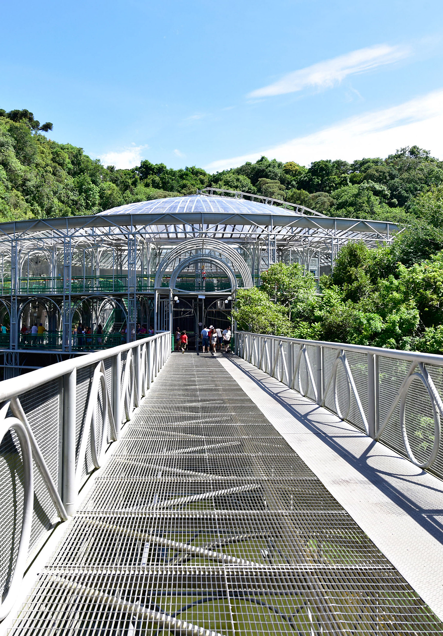 Ópera de Arame, localizada no Parque das Pedreiras, integra-se harmoniosamente com a paisagem natural ao seu redor