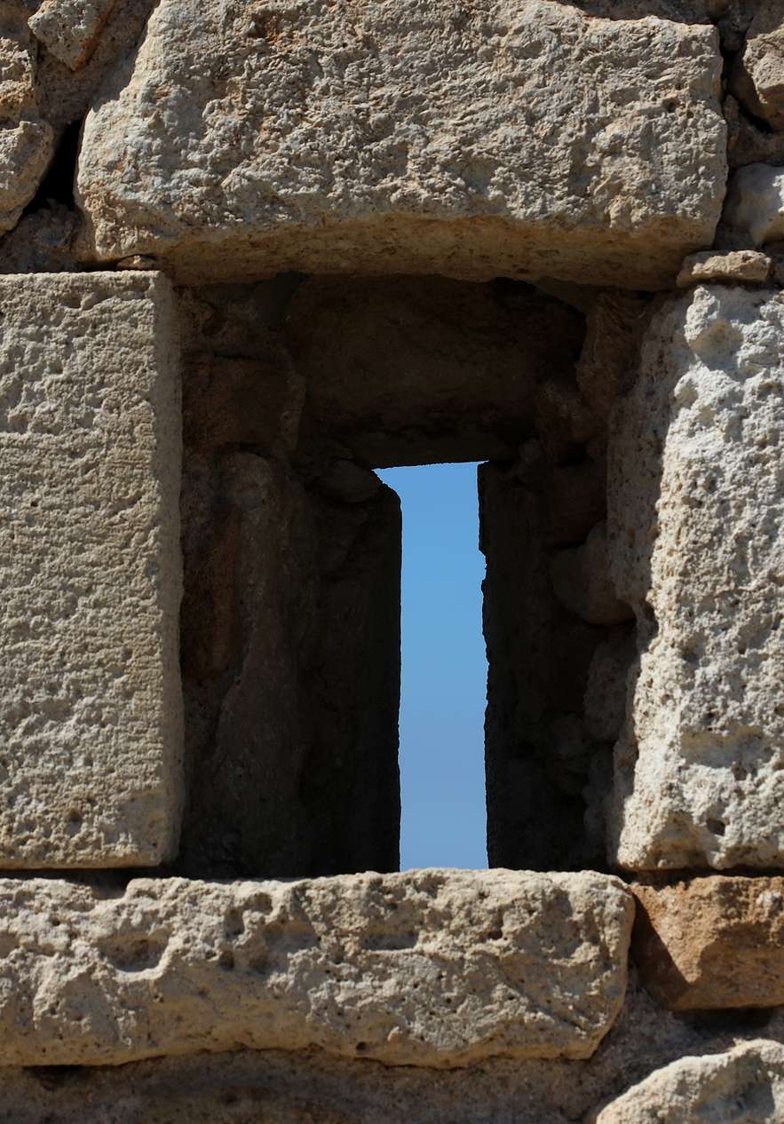 Stones of Sagres Castle in the Algarve revealing a rich ancient history against the blue sky