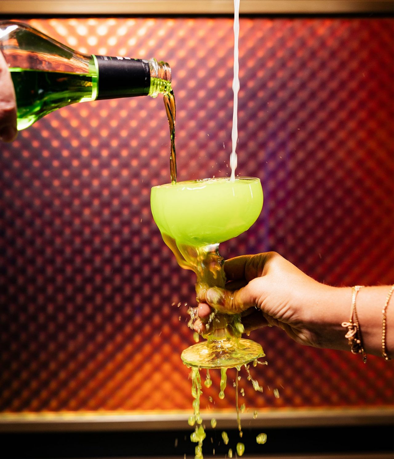 The Inverse CR7 restaurant, at the hotel in the historic center of Lisbon, has a cocktail with a green-colored base.