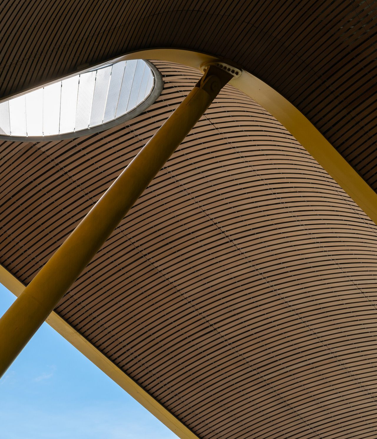 Modern construction of Madrid airport, Adolfo Suárez Madrid–Barajas, near the city center
