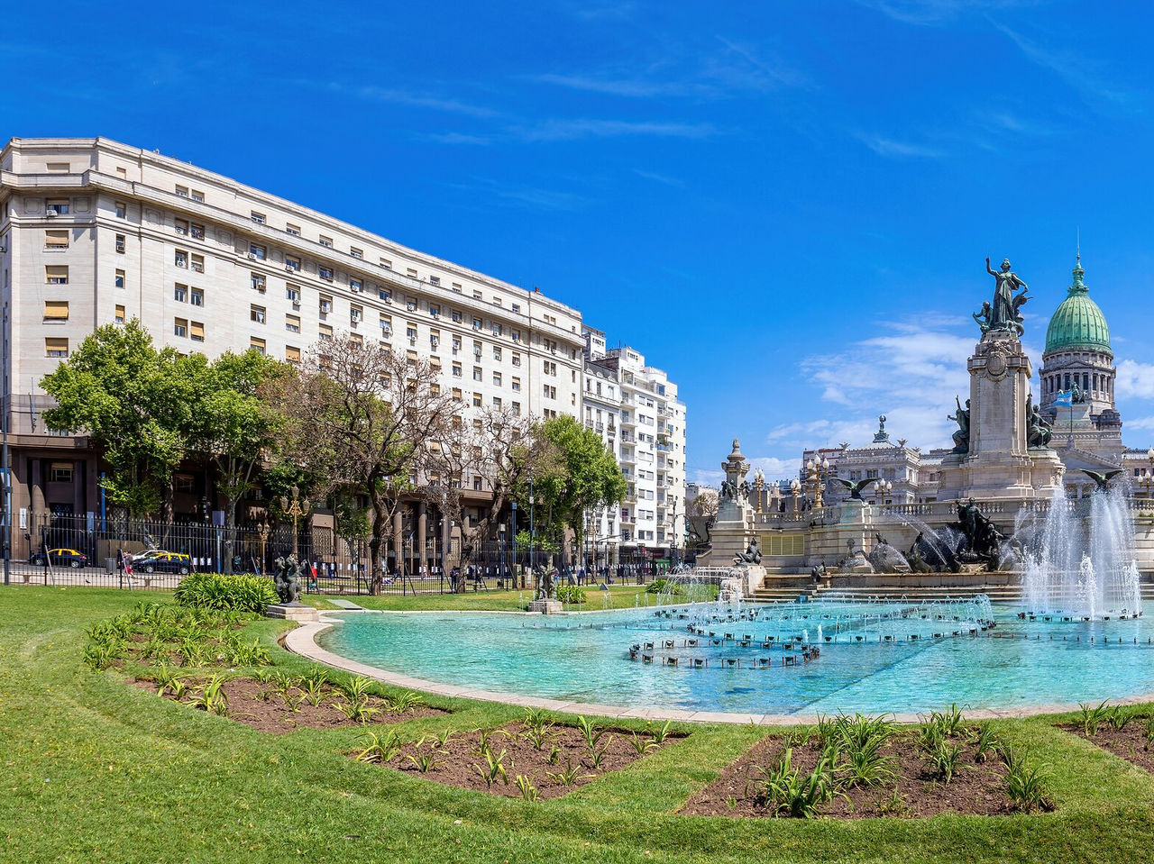 The impressive National Congress of Argentina, located in Plaza del Congreso in Buenos Aires